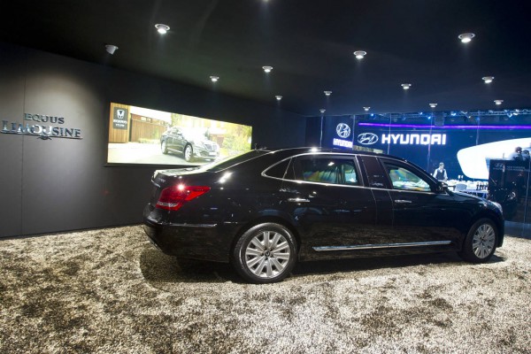 hyundai equus limousine in showroom