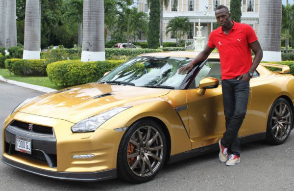 2014 Gold Nissan GT-R for Usain Bolt