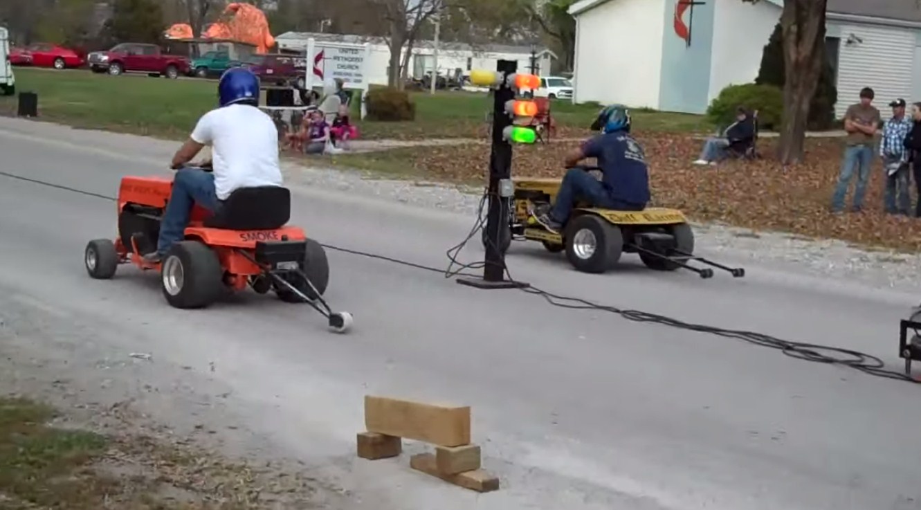 Lawnmower Drag Races! I Know You - We All Want To Buy One Now!