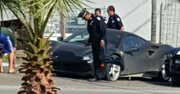 Stolen Yellow Ferrari 488 Found New Paintjob black police 3