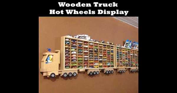 Wooden Truck Hot Wheels Display 1