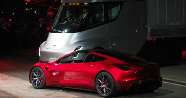 Elon Musk Unveils The Fastest Production Car Tesla Roadster Semi Truck 1