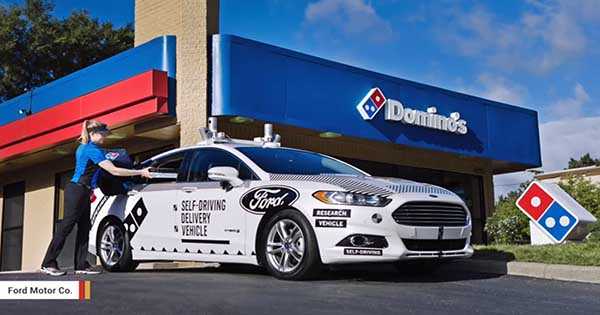 Autonomous Driving Cars For Delivery Dominos Ford 2