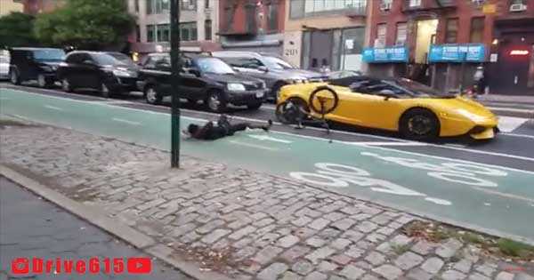 Crazy BMX Rider With No Respect Jumps On Lamborghini 2