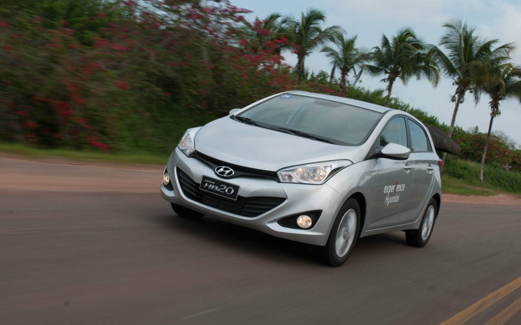 hyundai hb20 hatchback front three quarters