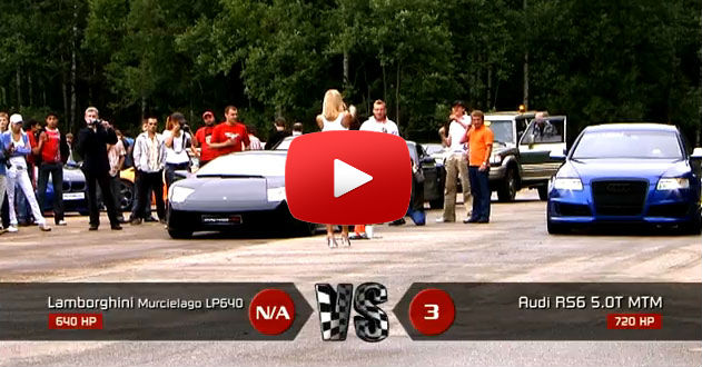 Audi RS6 Evotech vs lamborghini murcielago lp640