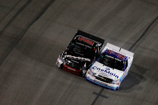 Kyle Buschfter vs Ron Hornaday NASCAR