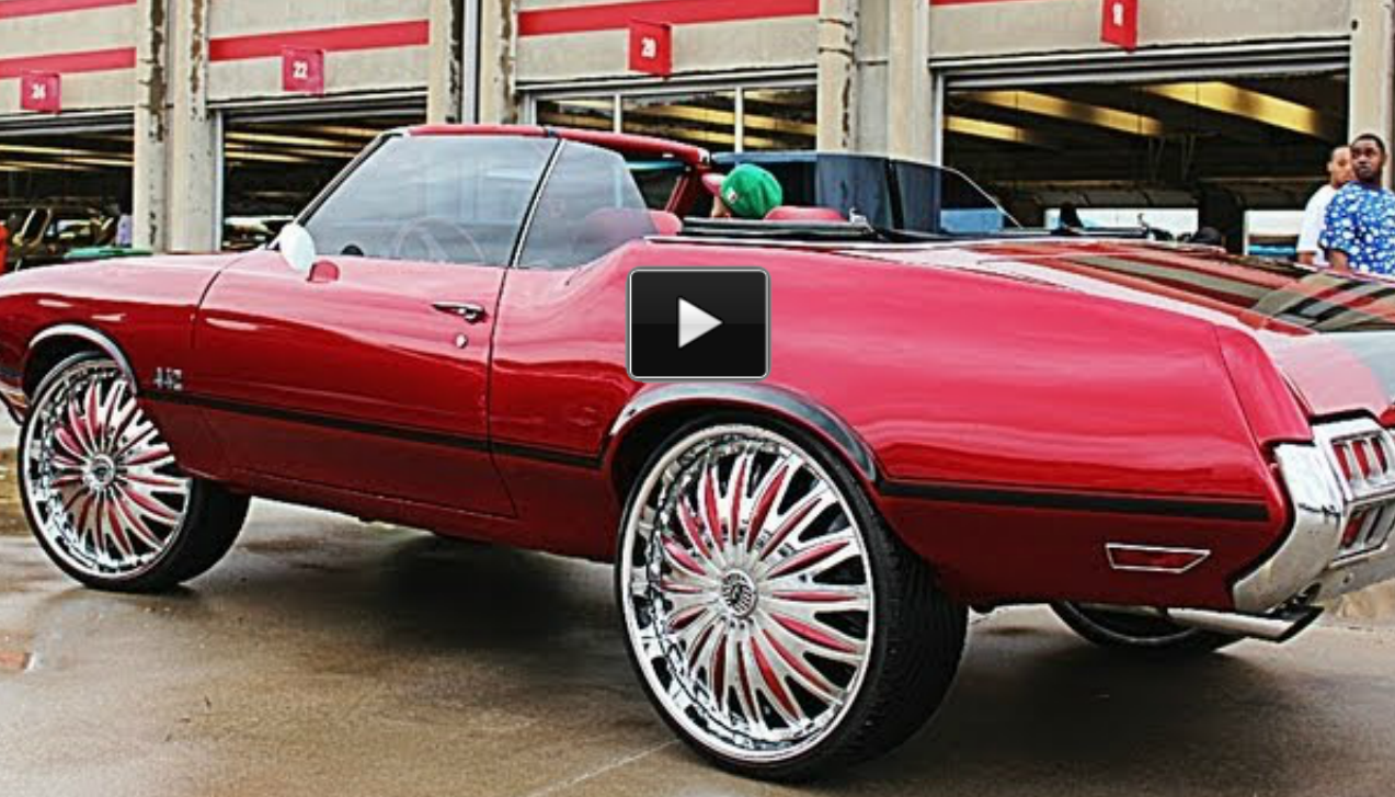 Candy Red Cutlass by C2C Customs with 26" Bentchi wheels! candy red cu...
