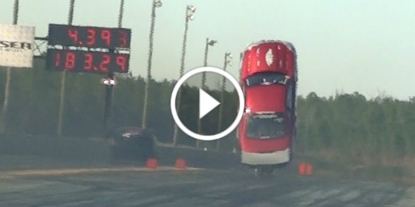 Crazy DRAG RACE Ford Mustang All 4 Wheels Lifted Wheelstands 2