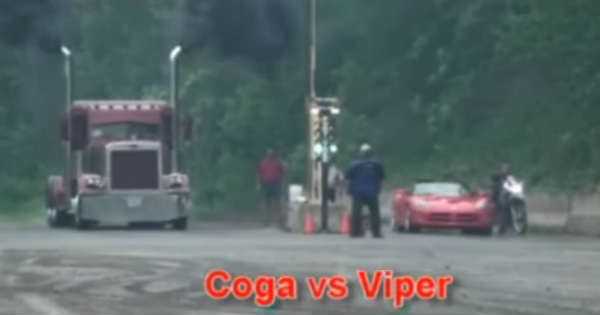Coga TRUCK vs VIPER peterbilt trucks drag race 2