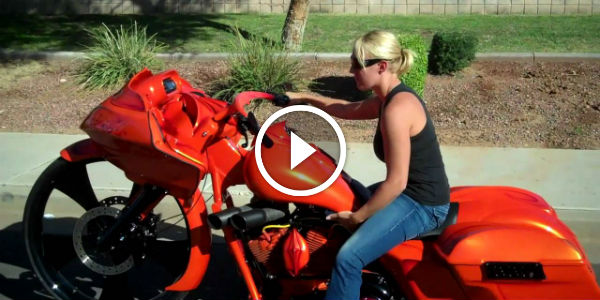 first girl that rides 30 bagger bike