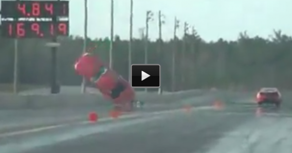 mustang crash drag race