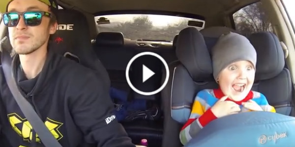 proper drifting Dad Drifting Car His 3 Years Old Son Kids Face 1