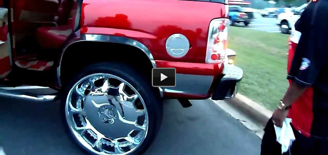Candy Red Tahoe Rims