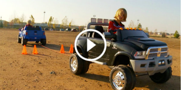 Tug Of War With Power Wheels Toy Cars 5