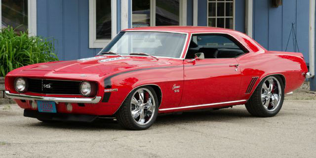 chevrolet camaro 1969 old timer red car
