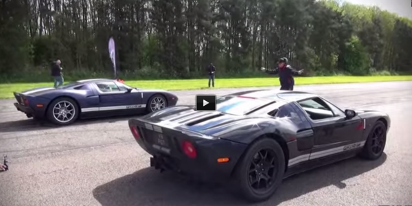 DOUBLE Burnout ford gt drag race