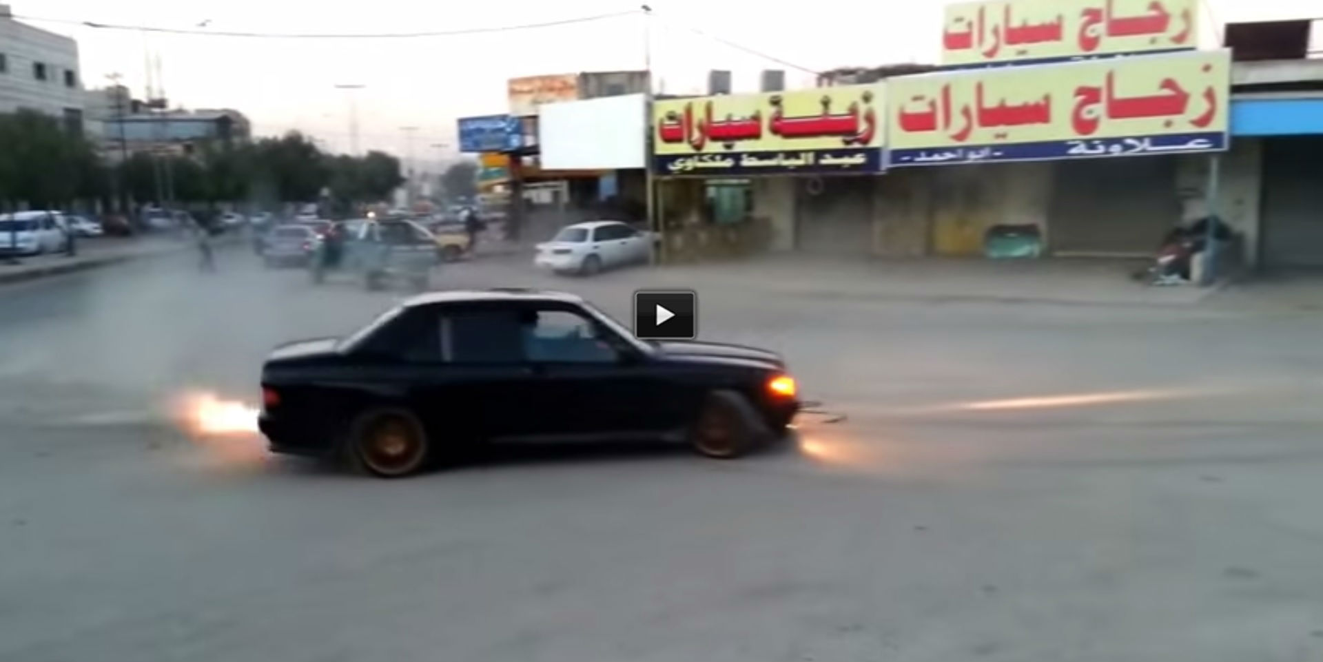 Mercedes 190 E burnout