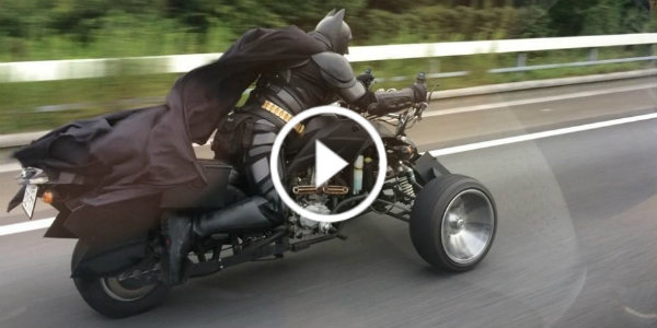Batman bike Spotted with the Bat-Trike on the Japanese Highway 4