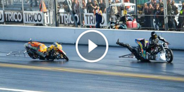 Drag Bike Crashes Santa Pod Raceway luckiest biker bike crash drag race 2