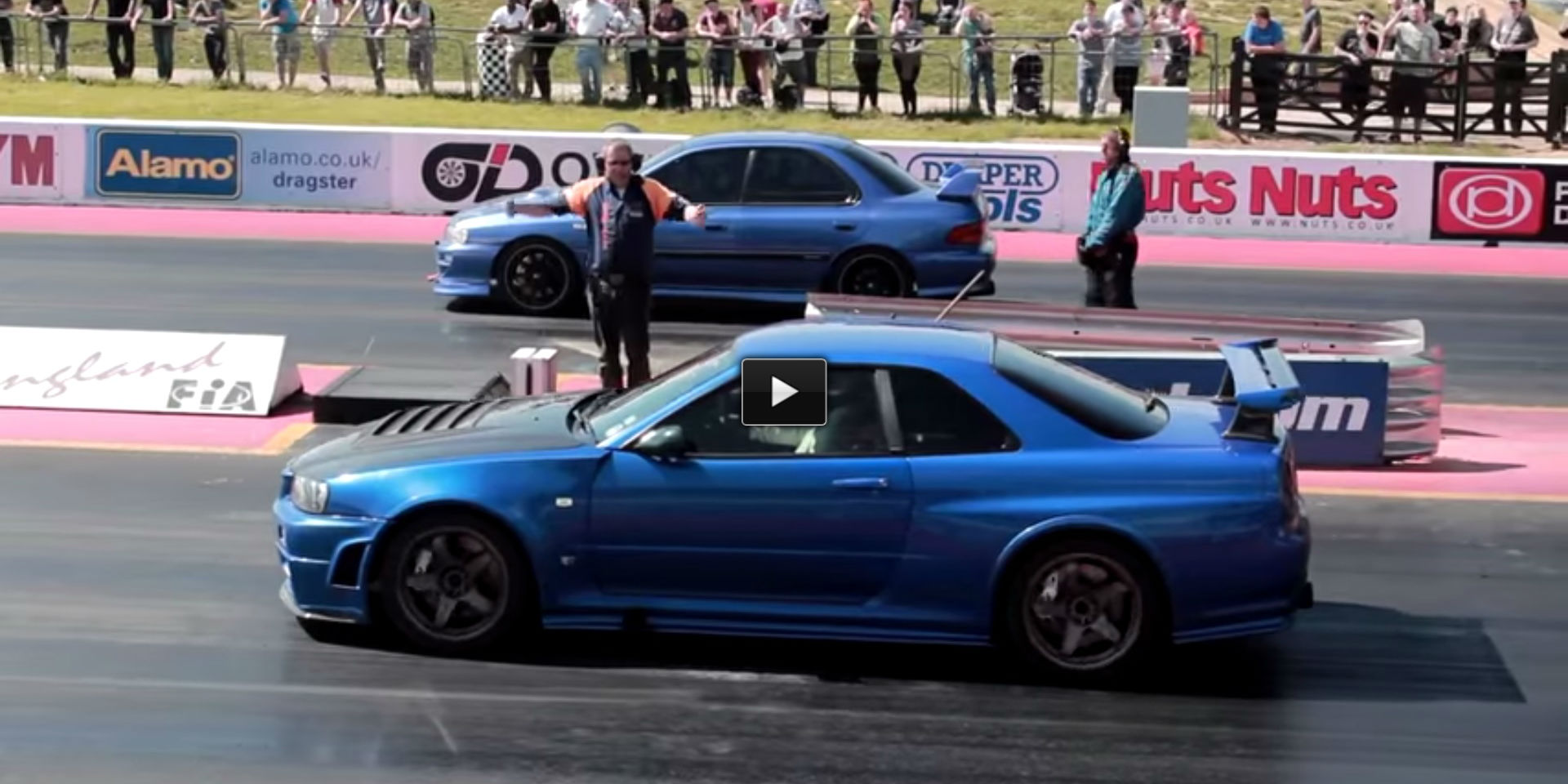 Nissan Skyline GT-R R34 at Santa Pod Raceway