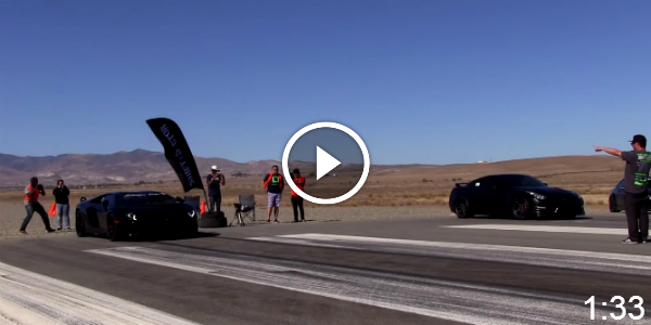 GTR vs Aventador drag race 2