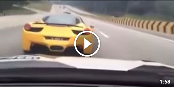gtr chase lamborghini on the highway