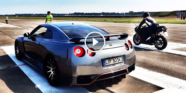 Nissa GTR vs Ducati 848 EVO Drag Race