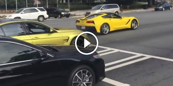 Drag Race C7 Corvette vs BMW M3!! Tension At The Start FAIL In The End! No Comment!
