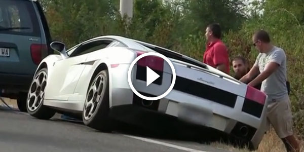 Lamborghini GALLARDO Accident Gets Stuck in a Trench