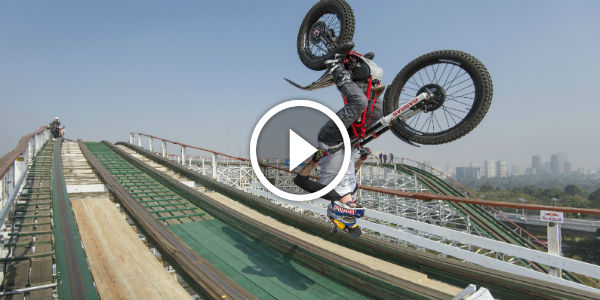 Motorcycle STUNTS on a Red Bull Roller Coaster With The French Moto-Cross LEGEND!