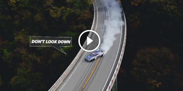 Mountain NISSAN skyline drifting 130 MPH Over A VERY HIGH BRIDGE