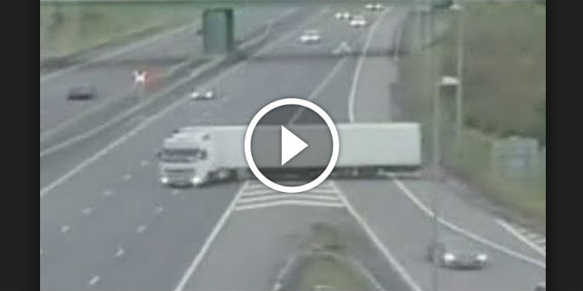 Truck Driver Makes A Dangerous U-turn