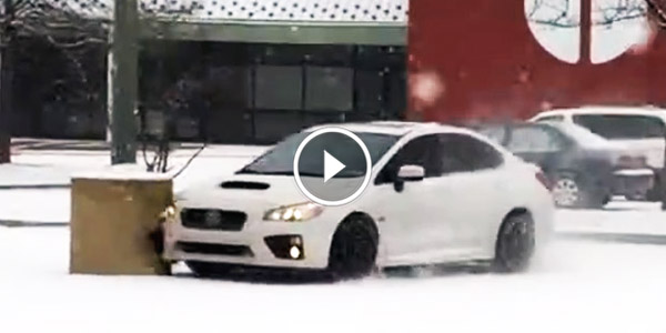 2015 subaru WRX crash trying to snow drift