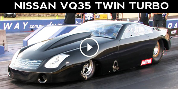 Nissan VQ35 twin turbo ~ 6.32 @ 228mph