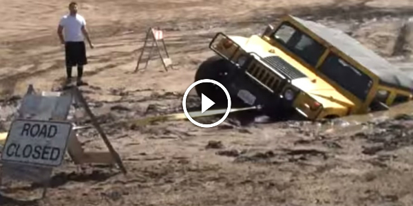 F250 Turbo Diesel SAVES THE DAY! IT RESCUES A Sinking Hummer While Its Driver Is Still INSIDE!!