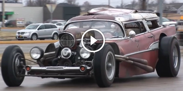 RAT ROD WAGON INSANE 57 Chevy WAGON – RAT ROD! Watch The EXCLUSIVE INTERVIEW With The Owner and See The Beast In Action!!