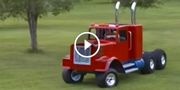 This KID Has THE BEST TOY EVER - A HOMEMADE Mini KENWORTH Truck!!