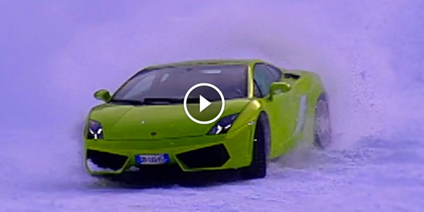 Drifting A Lamborghini Gallardo LP560 4 On Snow Fifth Gear