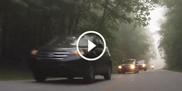 GTR Passing Cars Motorcycle behind cheers it on