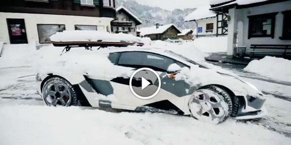 Lambo drift Snow Drifting