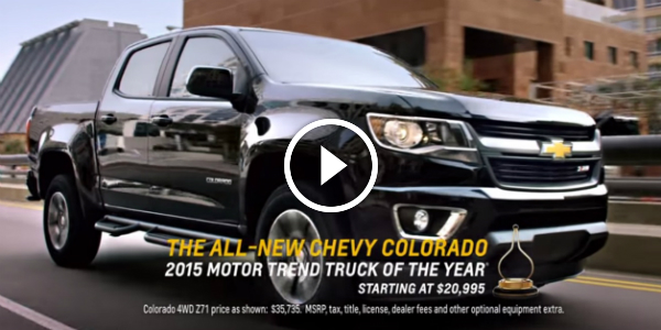 2015 Chevrolet Colorado 2015 Chevrolet SUPER BOWL Commercial! Creative Useful and UNIQUE! Check it out!!
