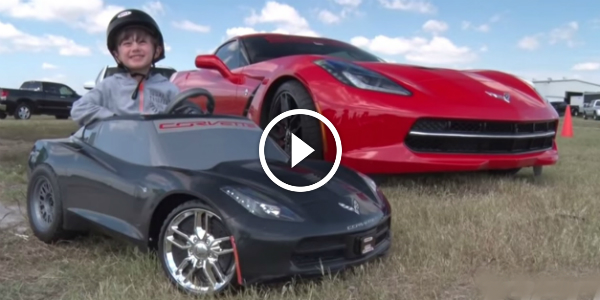 A 4 Year Old With A CORVETTE! This Kid Drives A Better Car Than Me Corvette POWER WHEELS