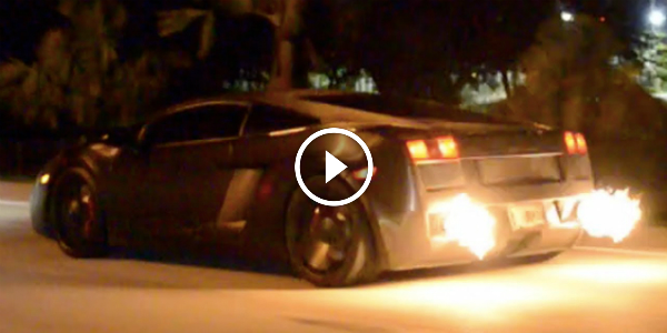 Brushed Metal Vinyl Black And Fire Spitting GALLARDO At Night! Would You Drive This FLAME THROWER! 2