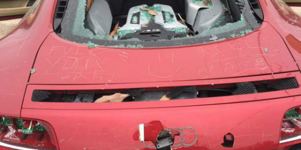 CHEATERS Beware! You May End Up With Wrecked Car Like The Owner Of This Audi R8! His Wife Got MAD