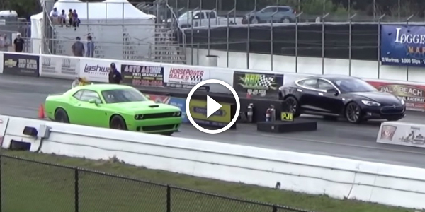 Electricity VS Gas! Tesla vs Challenger Hellcat! Who Is Going To Win And Set A New World Record 2