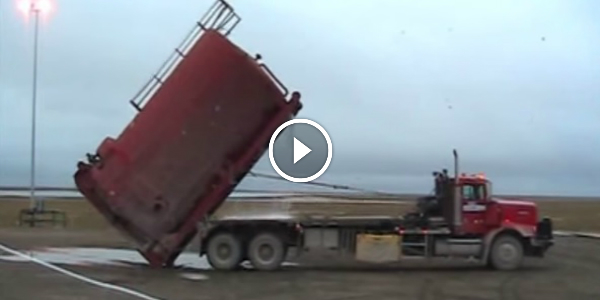 How To Load A Tank In Alaska Style! You Only NEED A Winch & 60 SECS! VERY COOL! 2