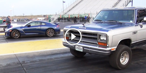 old dodge pickup Ramaro kills 650hp GTR and runs 10s