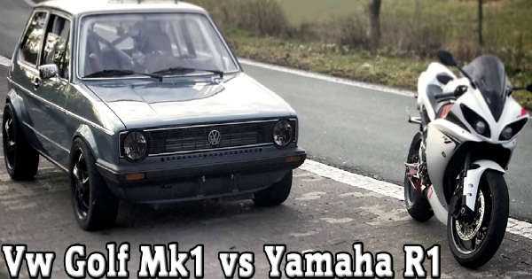 1056HP VW Golf Mk1 Sleeper vs 182HP Yamaha R1 1