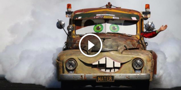 A 1950 V8 Tow Truck Burnout “MATER” Performs The BEST BURNOUT EVER! Put Your GAS MASKS ON! 245